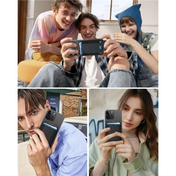 MagSafe wallet for iPhone 16 15 14 13 12 slim leather RFID blocking card holder - Picture 2 of 7